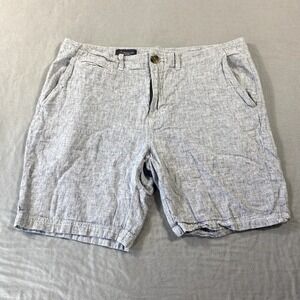 Wallin & Bros Shorts Mens 36 Gray Linen Blend Lightweight Casual Preppy Adult